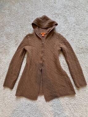 Vintage Y2K BDG Urban Outfitters Wool Angora Cable Knit Hooded Cardigan L